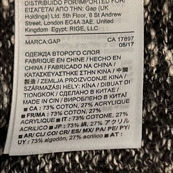 Gap Black/White Round Neck Hi Low Sweater Size M - Picture 9 of 9